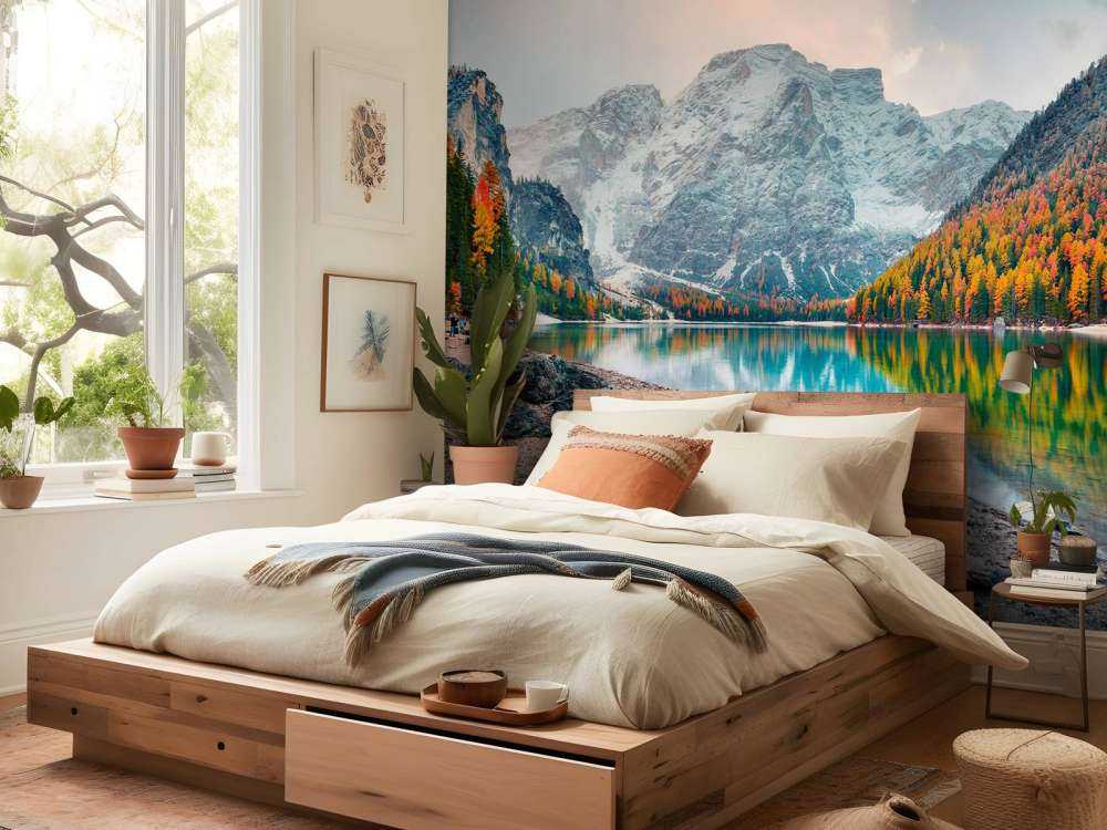 Kleurrijke bomen in een Italiaans berglandschap