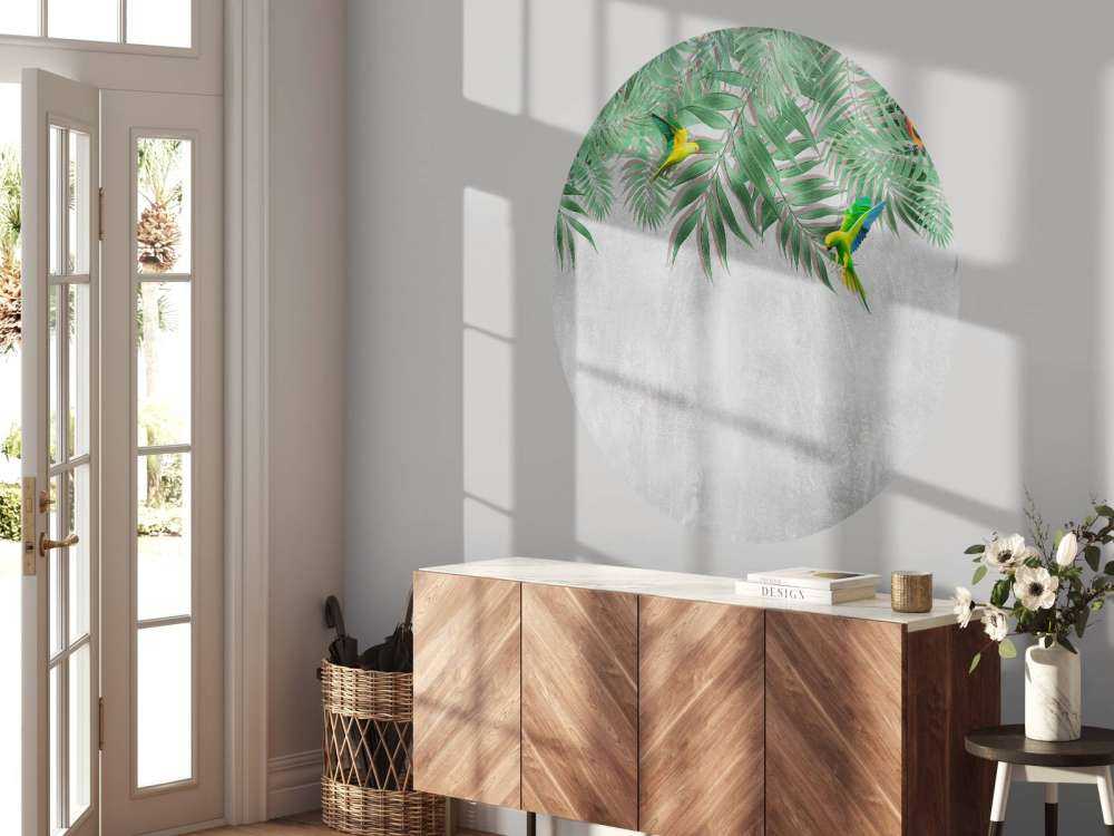 Tropische bladeren en parkieten