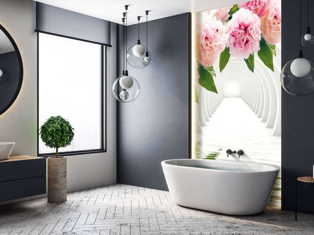 Tunnel met pioenrozen