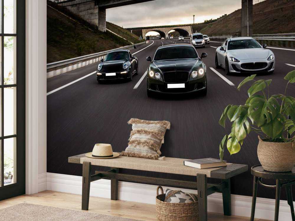 Sportwagens op de snelweg