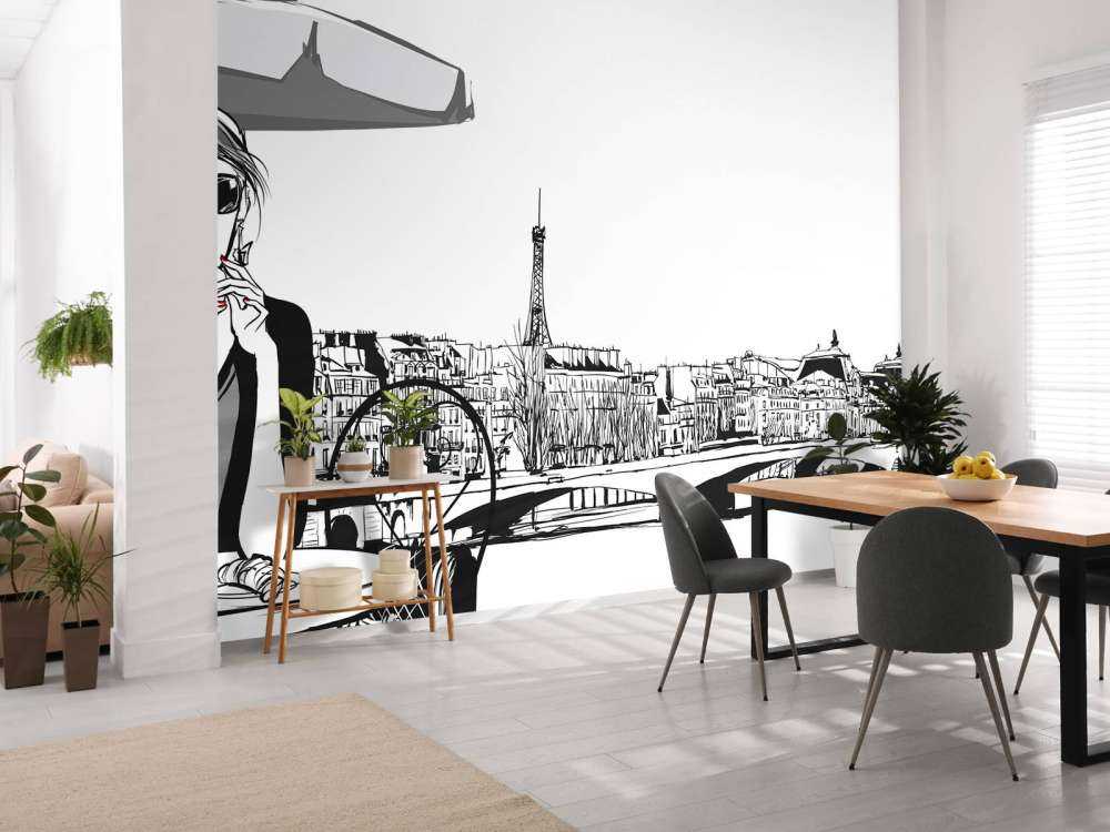 Vrouw ontbijt in Parijs