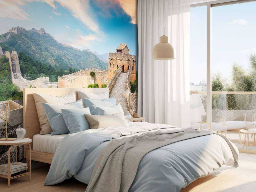 De Chinese Muur bij zonsondergang