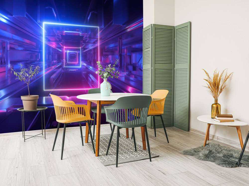 Futuristisch neon verlichte tunnel