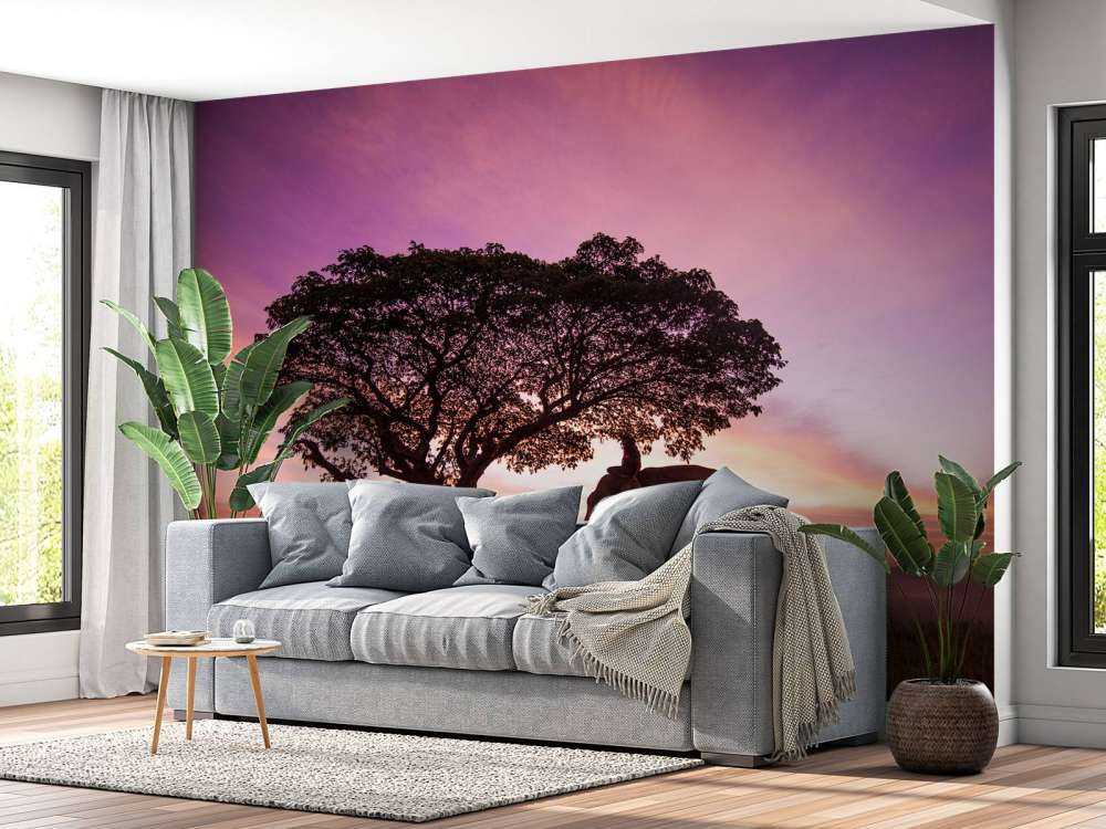 Olifant bij een unieke zonsondergang