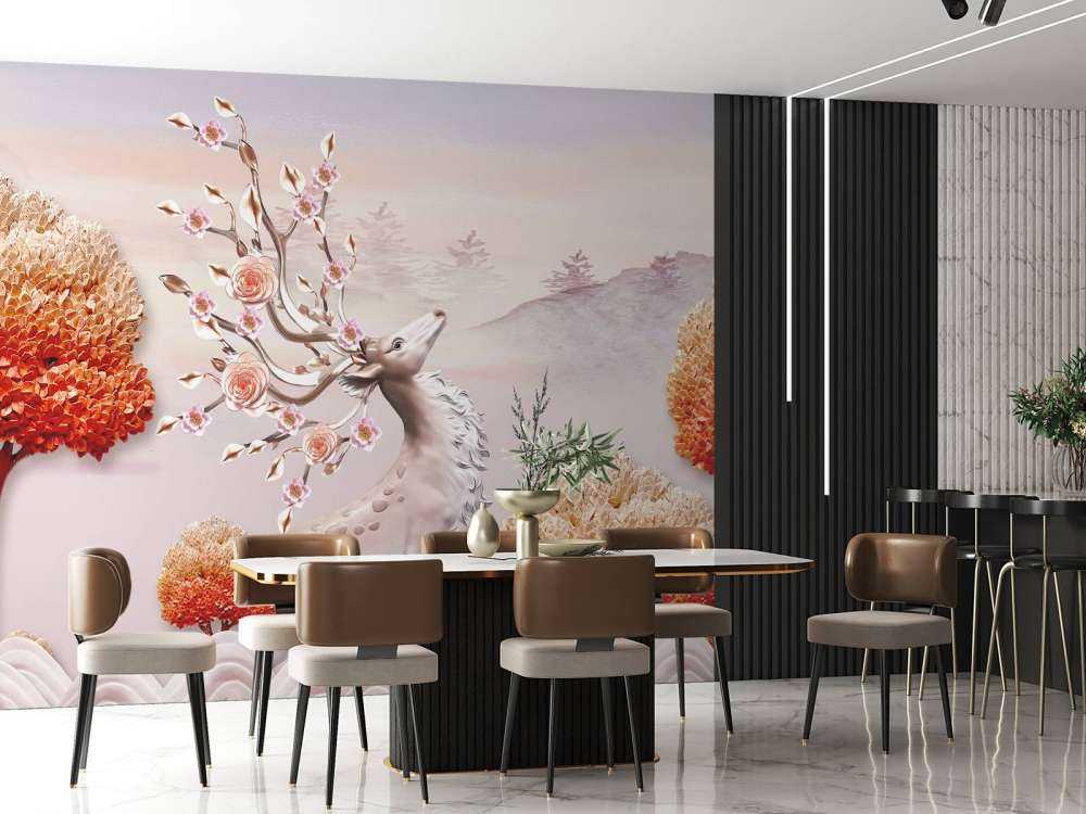 Hert met bloemen