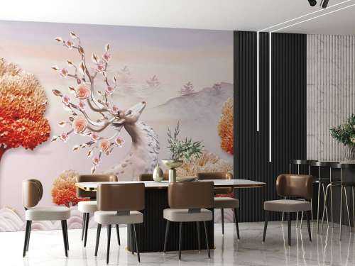 Hert met bloemen