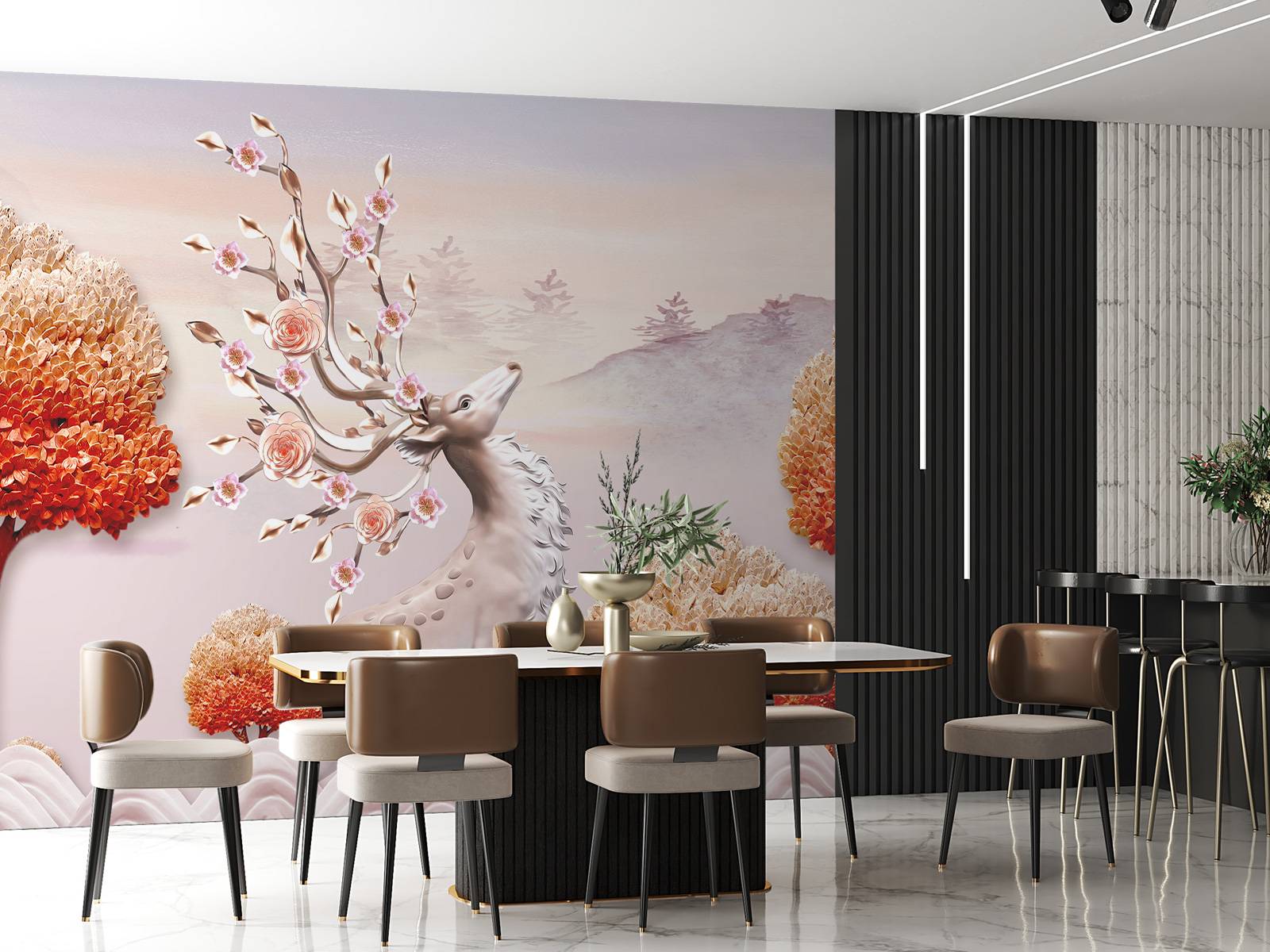 Hert met bloemen