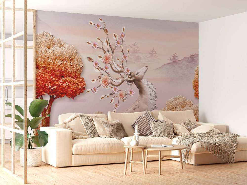 Hert met bloemen