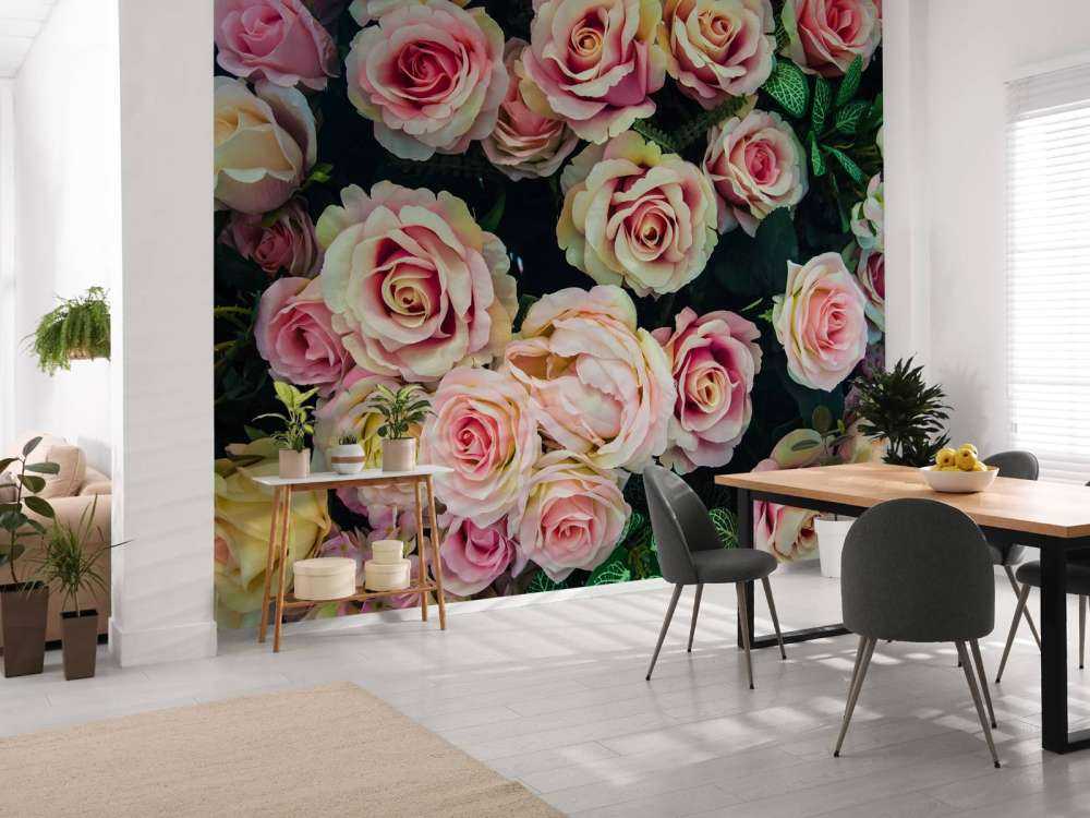 Lichtkleurige rozen boeket