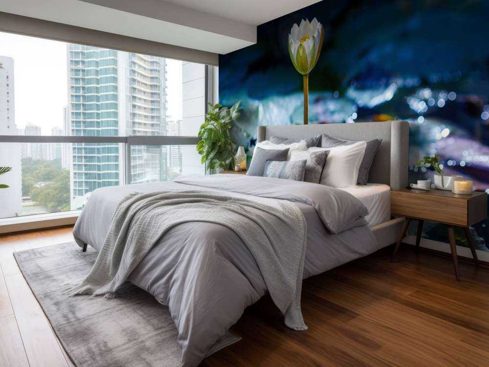 Lotusbloem in opkomend zonlicht