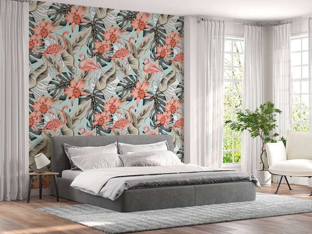 Tropische roze flamingo