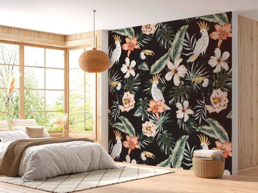 Tropische toekan en papegaai