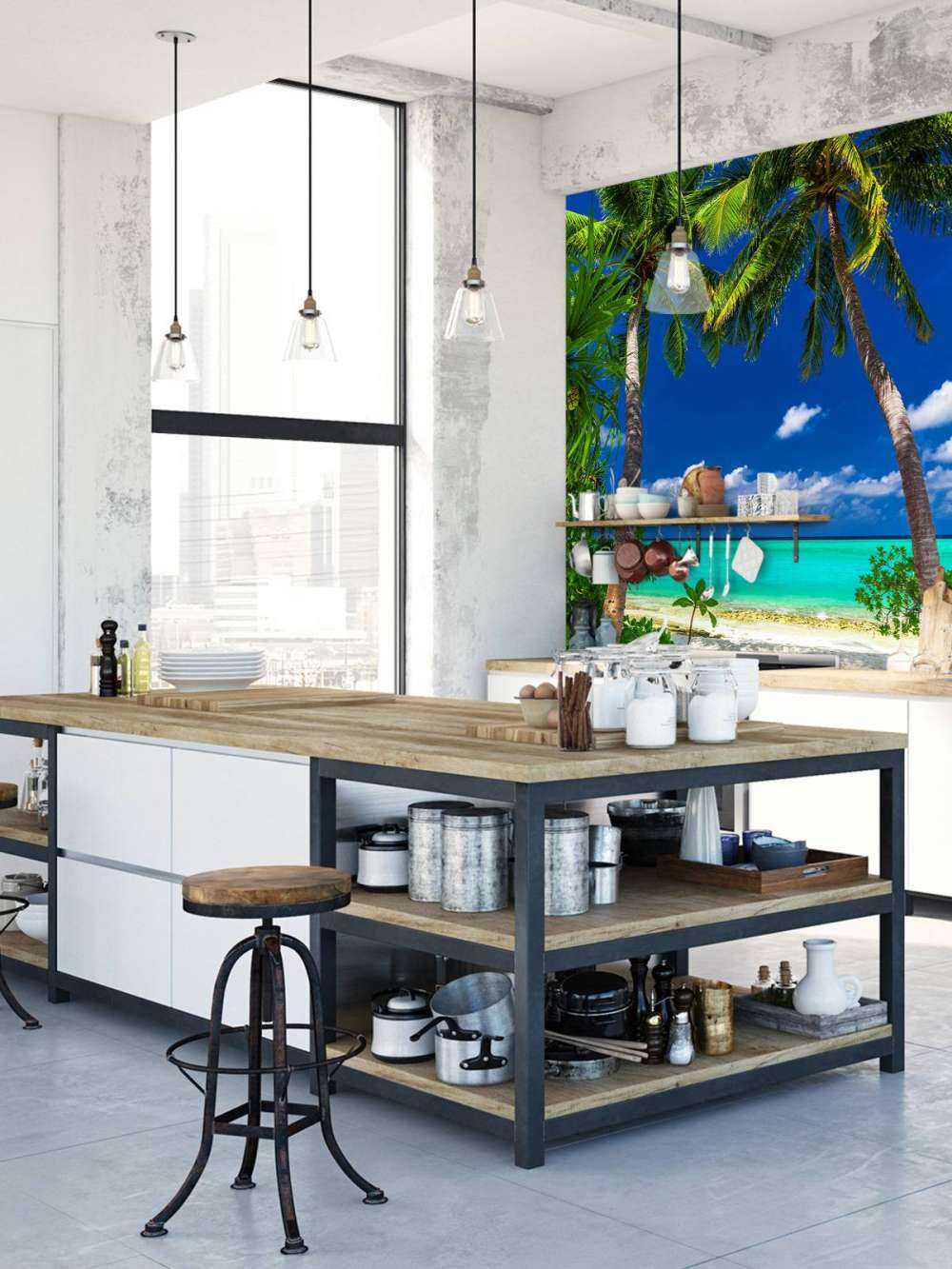 Palmbomen op een eiland