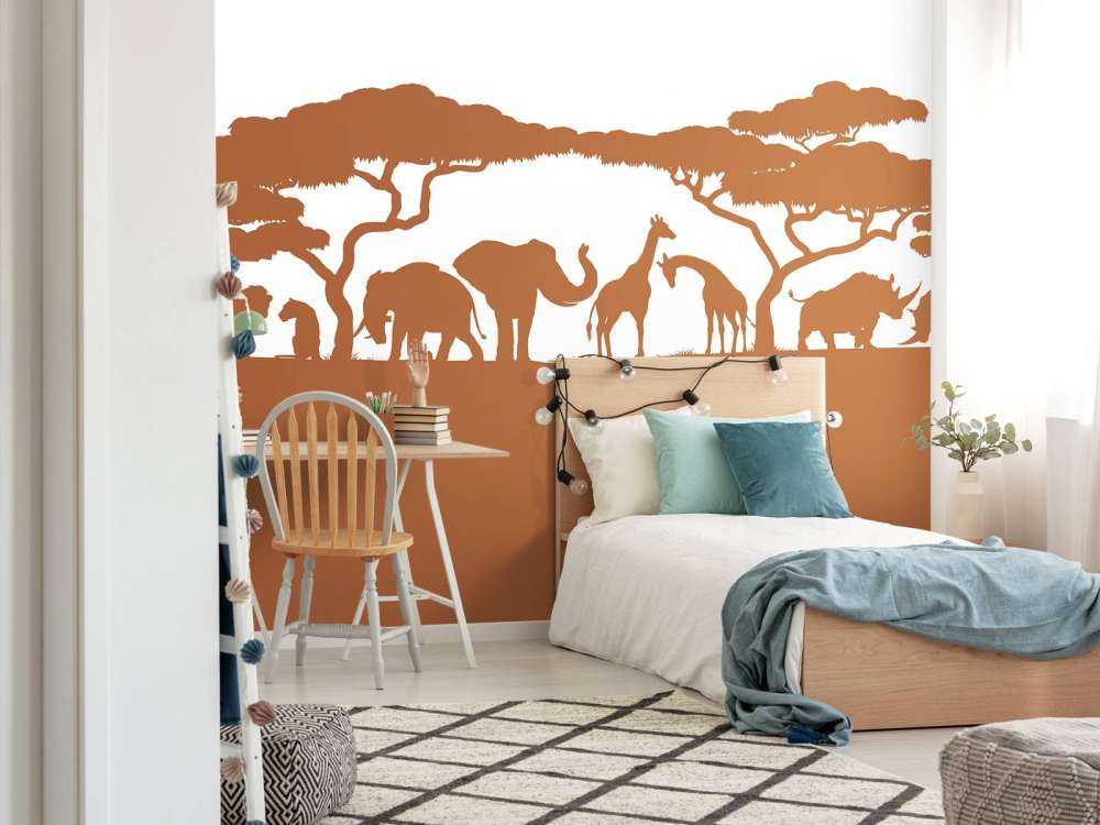 Silhouette safaridieren, roestkleur