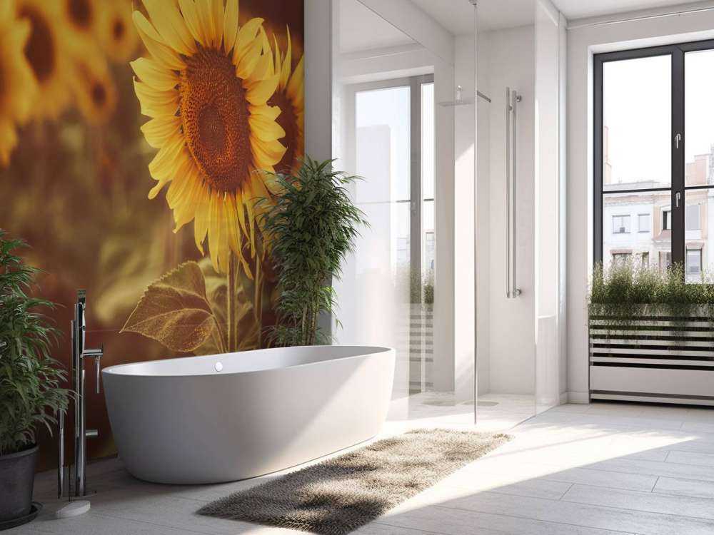 Zonnebloemen in zonlicht