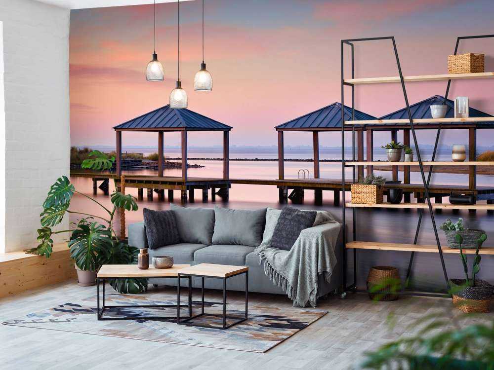 Zwemsteiger bij zonsopkomst