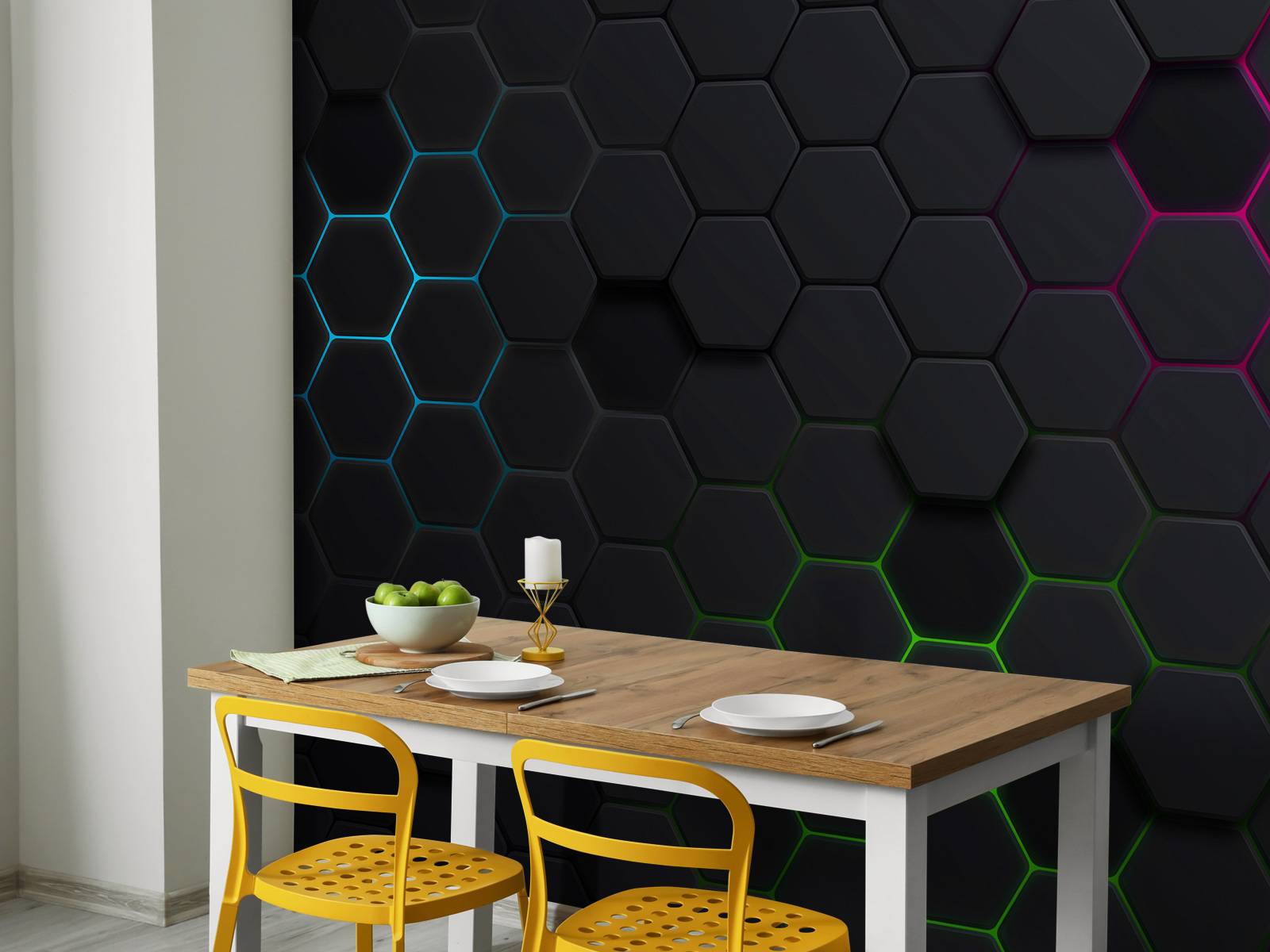 Lichtgevende hexagons