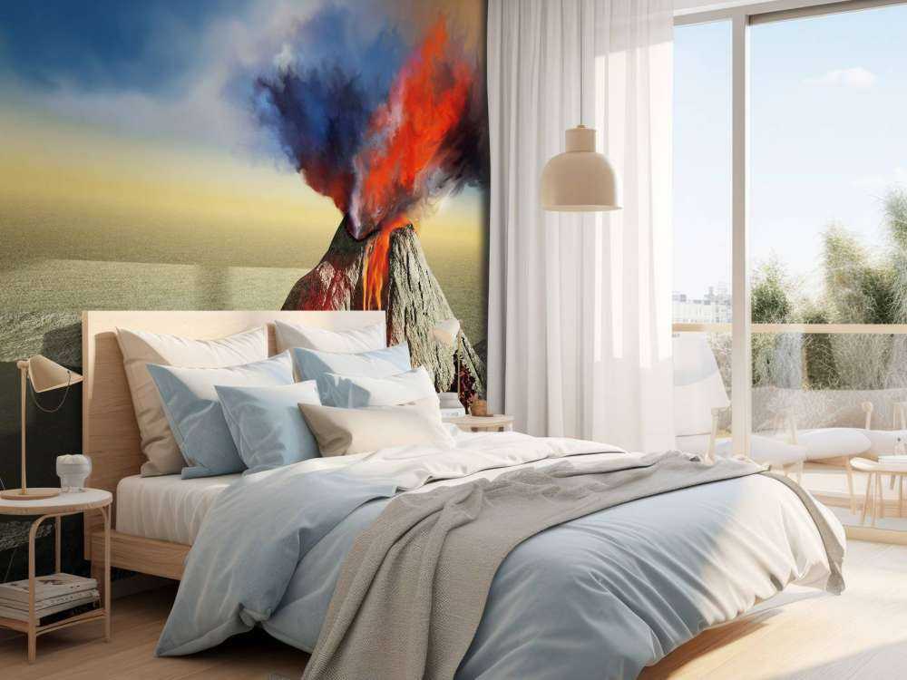 Vulkaanuitbarsting met veel rook