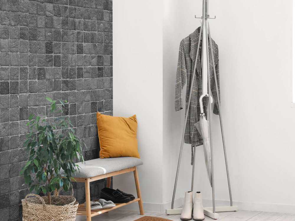 Muur met zwarte en grijze Mozaïek