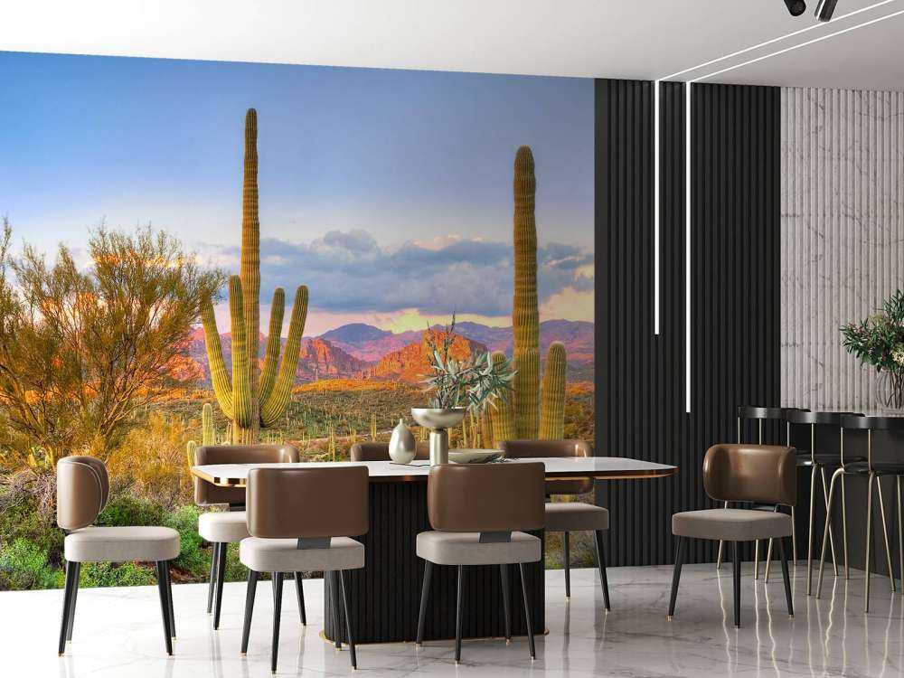 Zonsondergang in een steppe