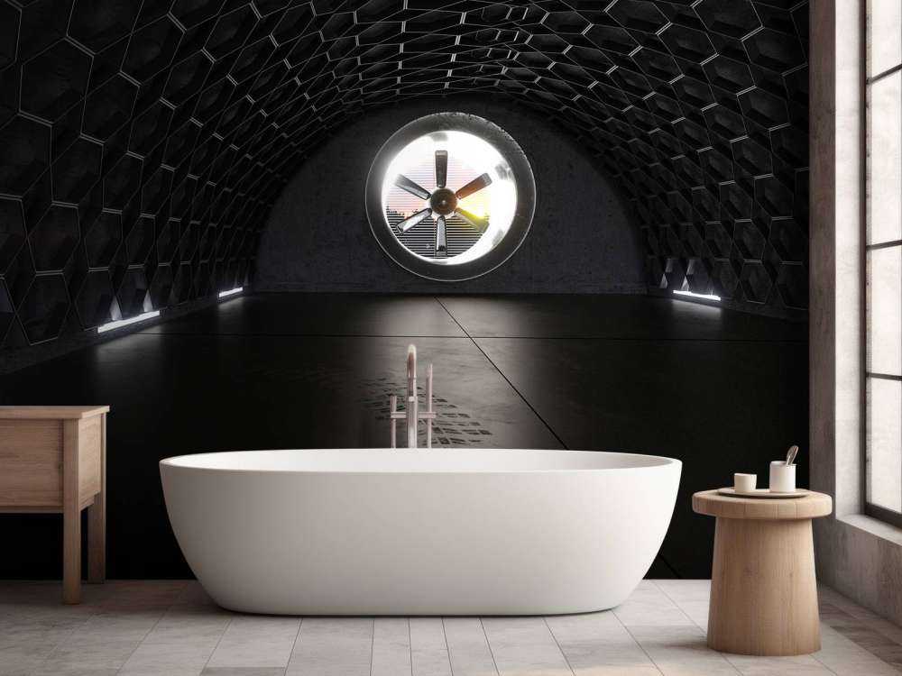 Betonnen garage met een ventilatiesysteem