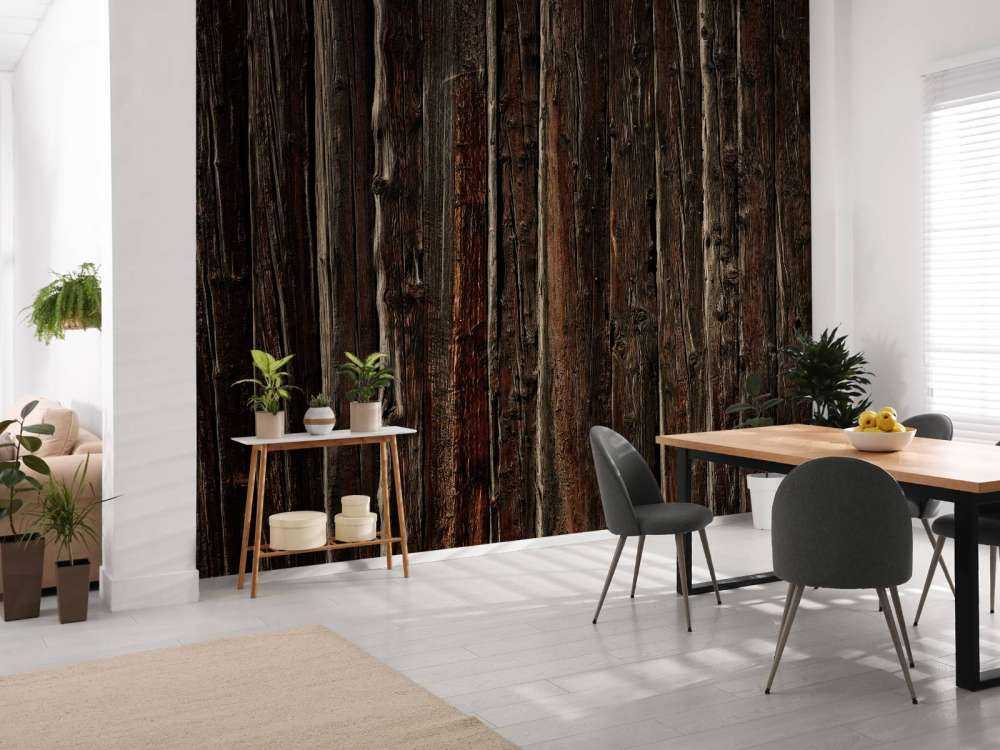 Ruw hout met spijkers