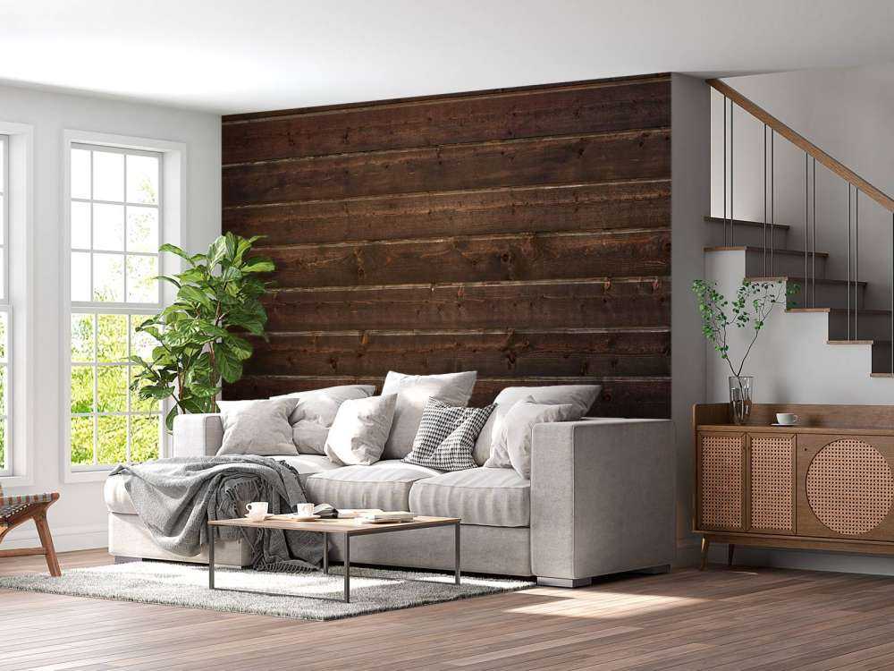 Donkere houten planken
