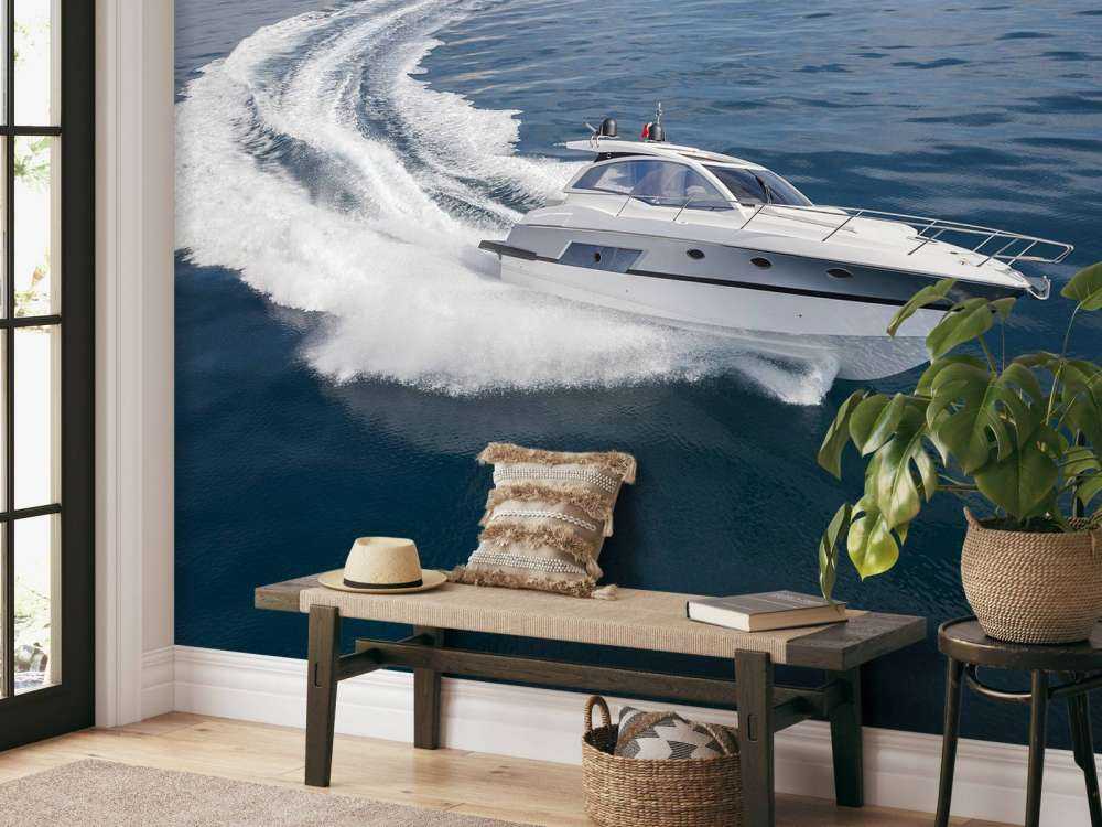 Luxe speedboot op zee