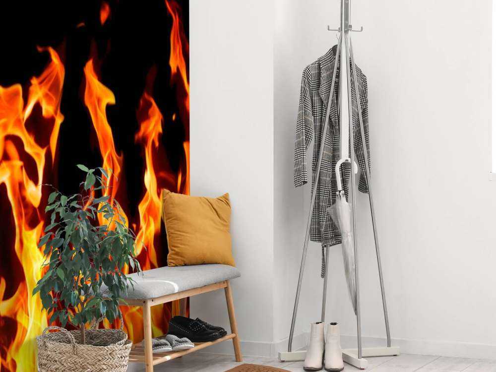 Vuur met een zwarte achtergrond