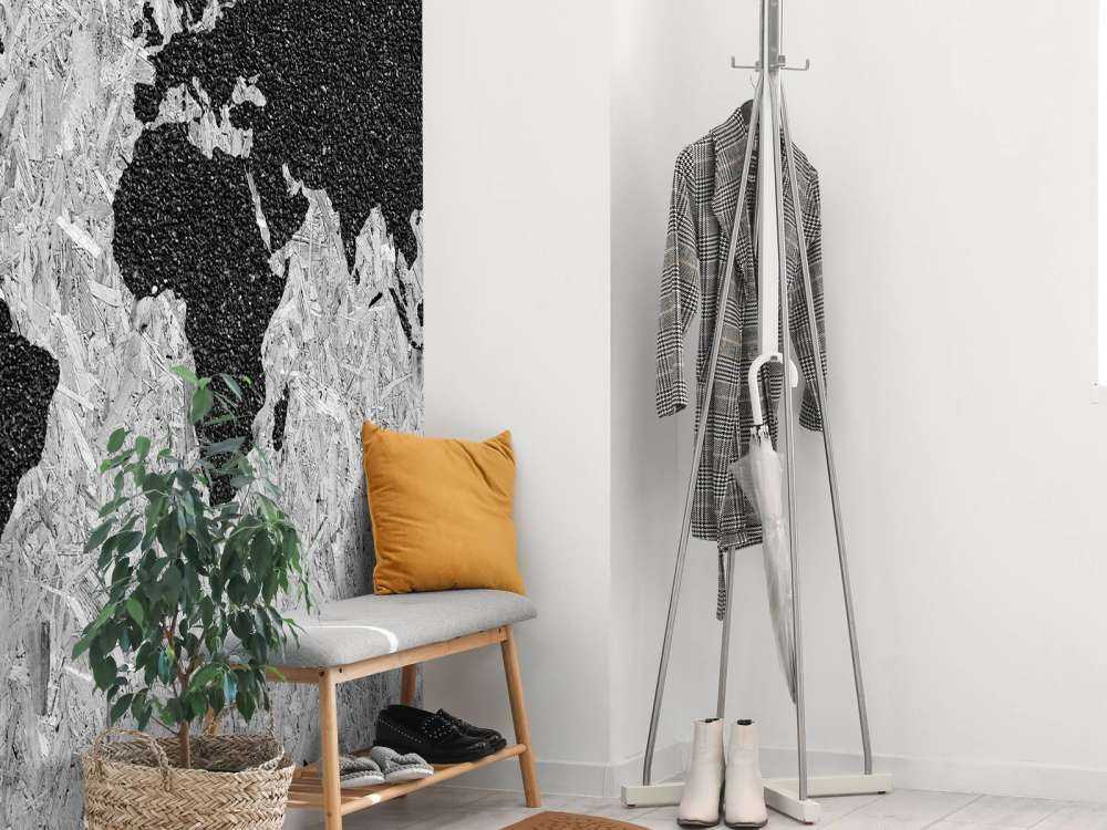 Zwarte wereldkaart op witte achtergrond