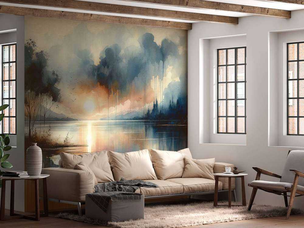 Watercolor Abstract Lake