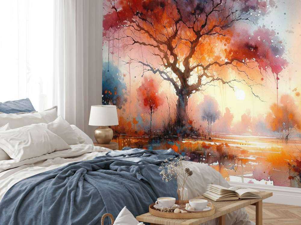 Autumn's Fiery Canopy at Dusk