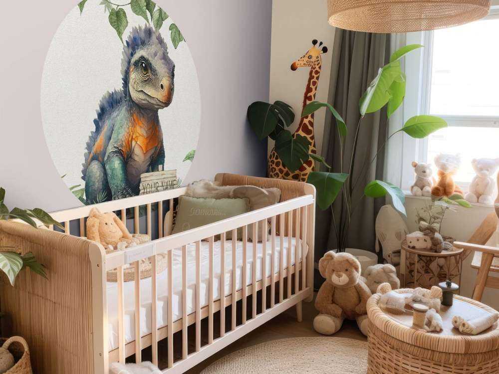 Baby ankylosaurus in de jungle