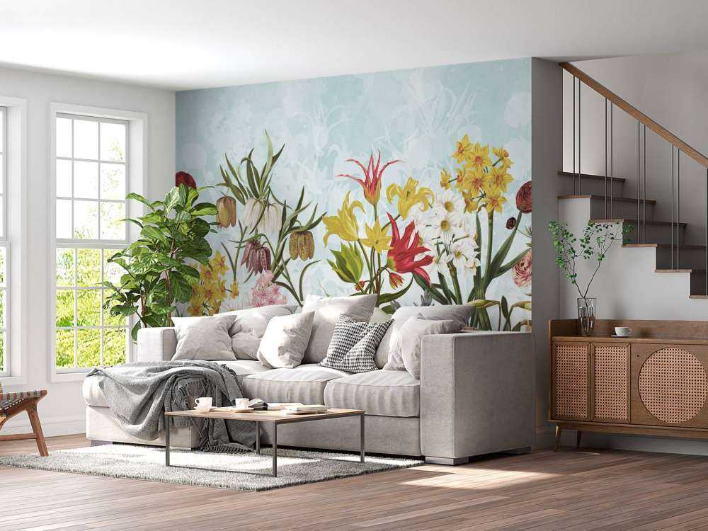 Spring Flowers - Soft Aqua Breeze