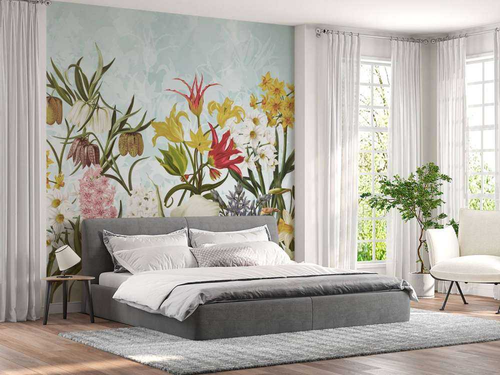 Spring Flowers - Soft Aqua Breeze