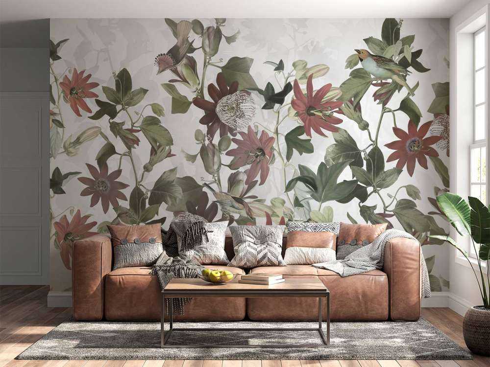 Seven Birds in Enchanted Foliage - Ivory