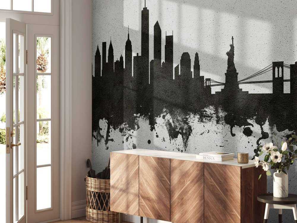Waterverf skyline, New York