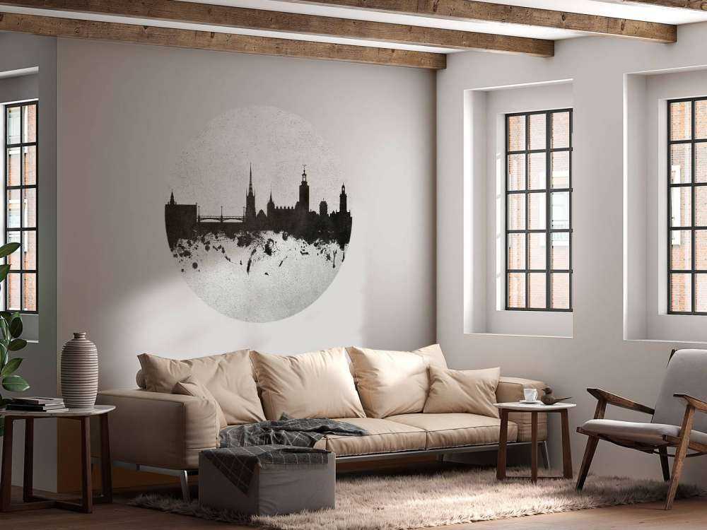 Waterverf skyline, Stockholm