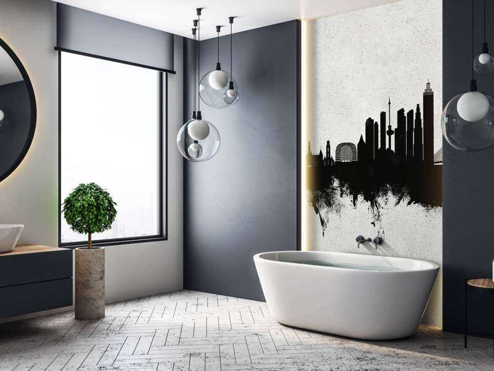 Waterverf skyline, Rotterdam