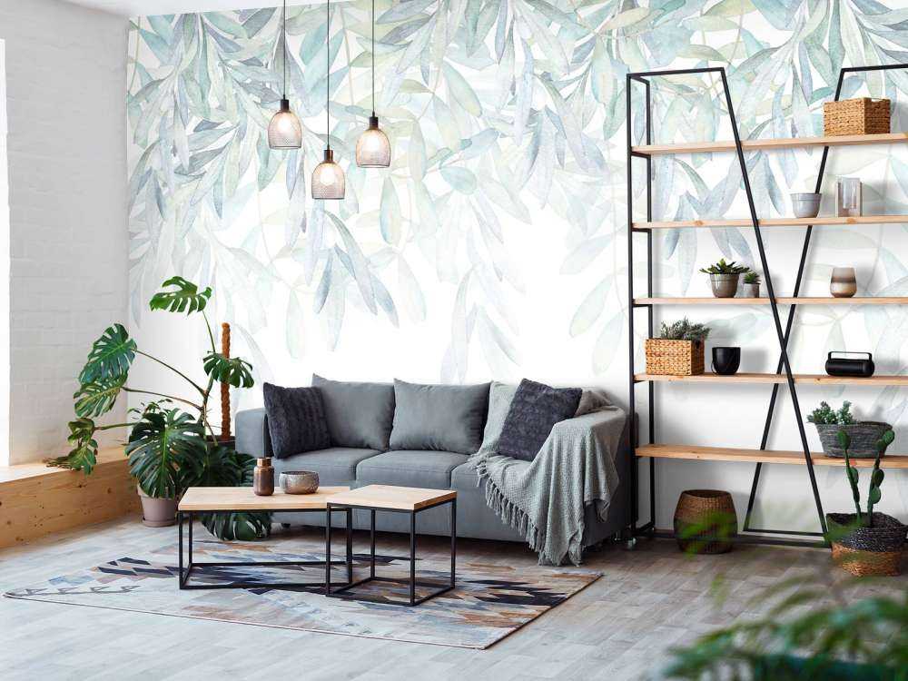 Pastelkleurige waterverf bladeren