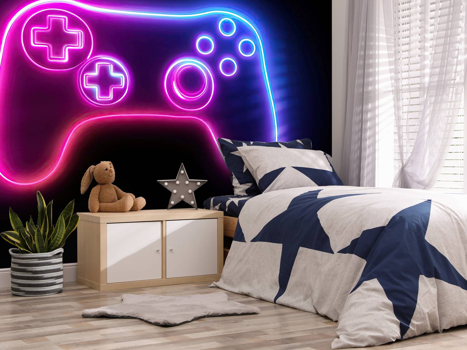 Fotobehang - Neon Gamer Vibes - Fotobehang, image size:1600x1200