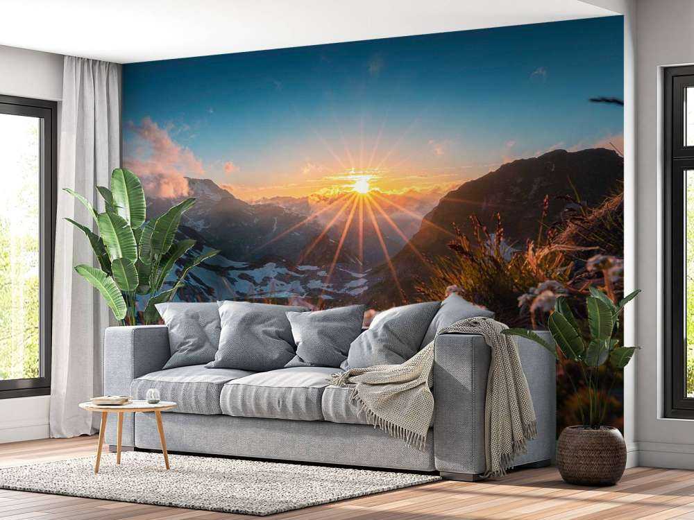 Zonlicht over alpenweide