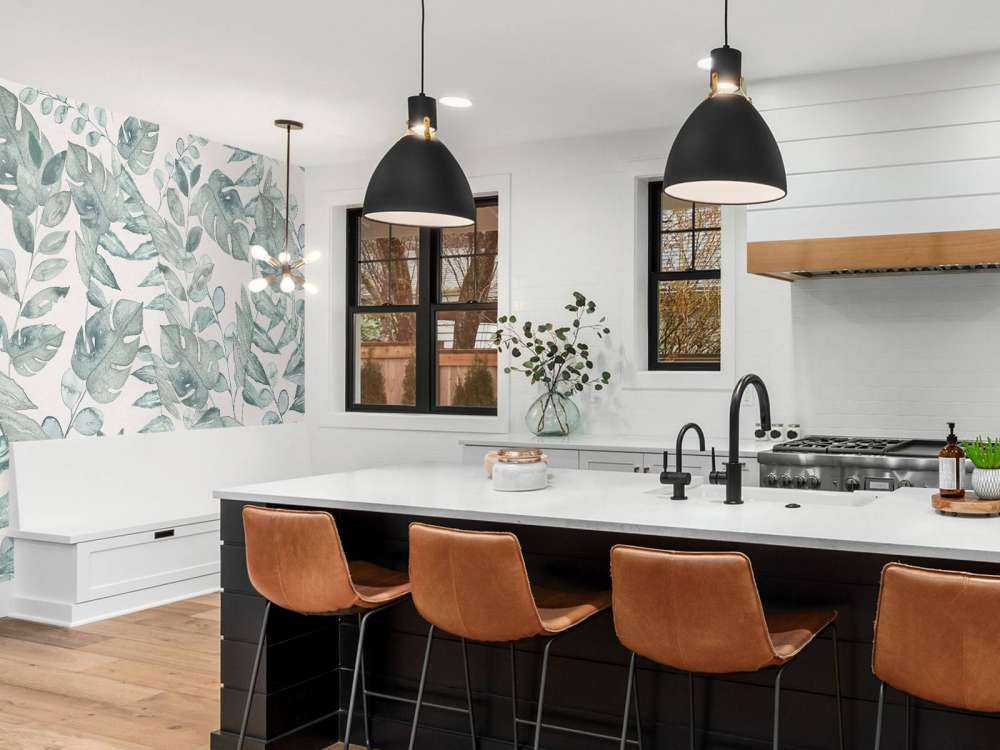 Tropisch bladmotief in waterverf