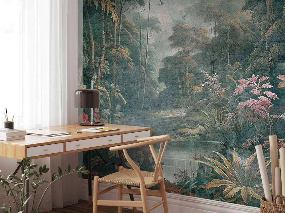 Tropisch regenwoud bij ochtendnevel