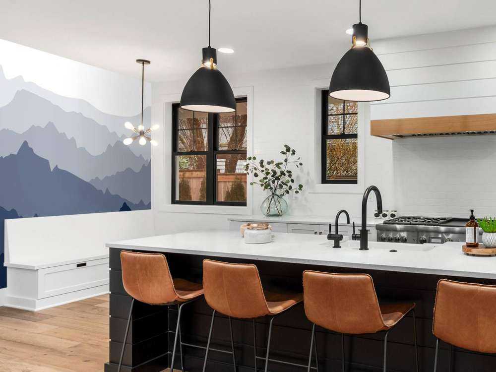 Rustige blauwe berglagen