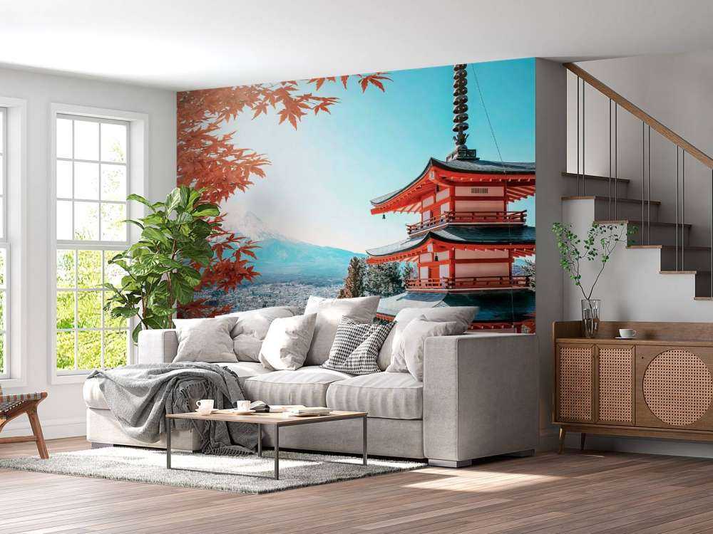 Herfstmoment bij Japanse pagode