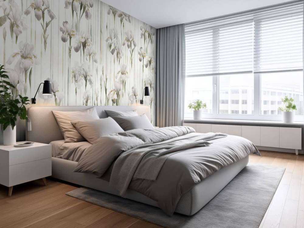 Irises and Stripes Seamless Beige