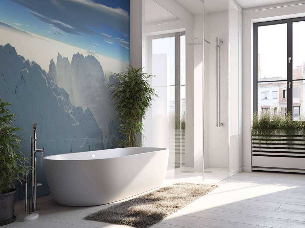 Besneeuwde bergtoppen panorama