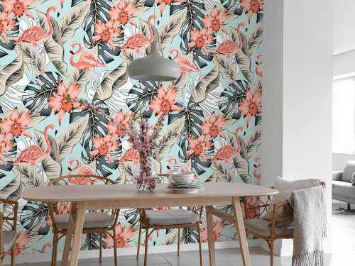 Tropische roze flamingo