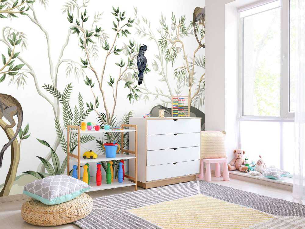 Getekende dieren in de jungle